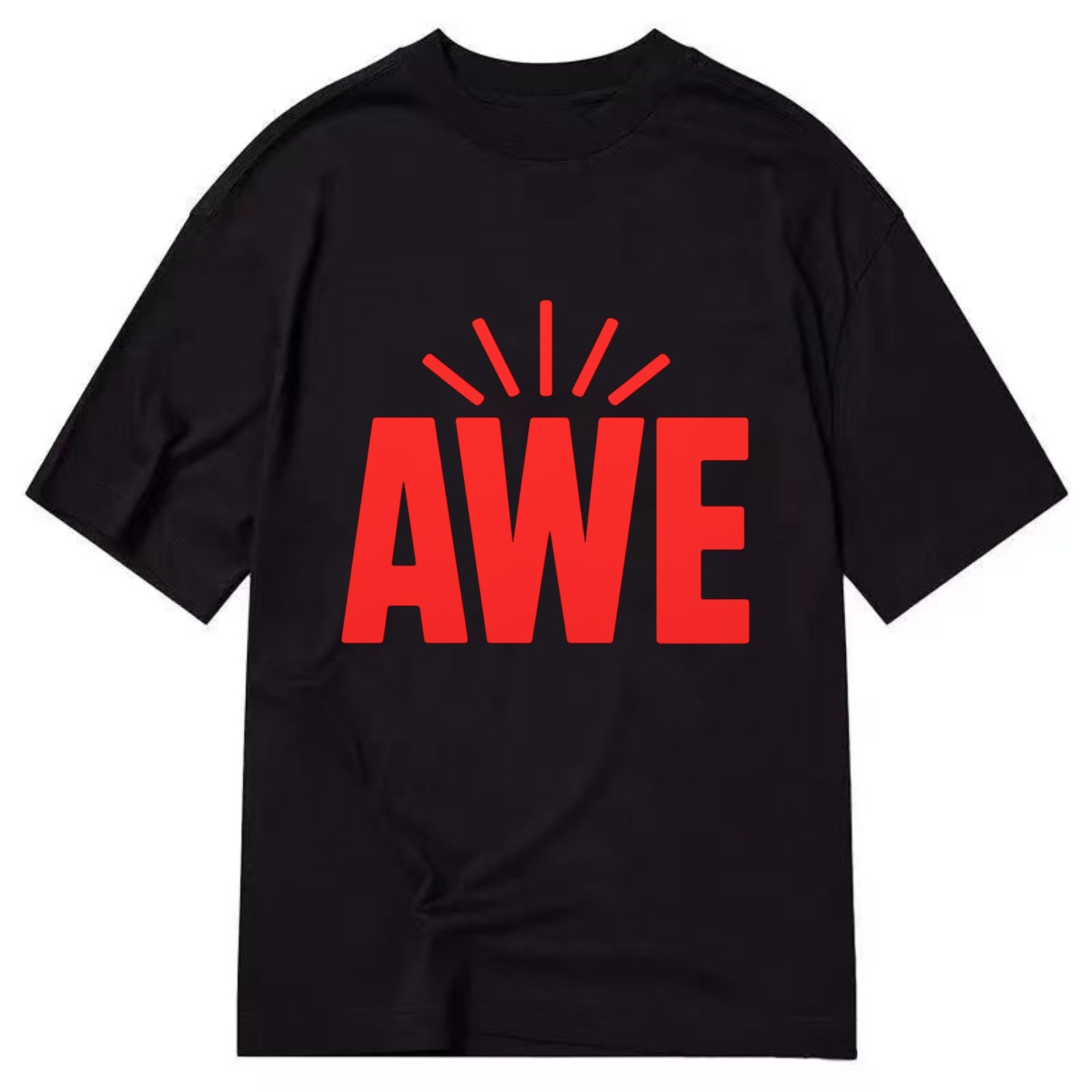 Bold typography design - "AWE" - overwhelming wonder - Classic T-shirt - Black