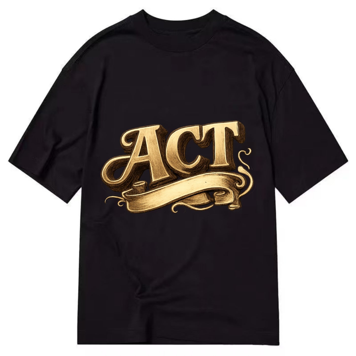 Bold typography design - "ACT" - take action, do something - Classic T-shirt - Black