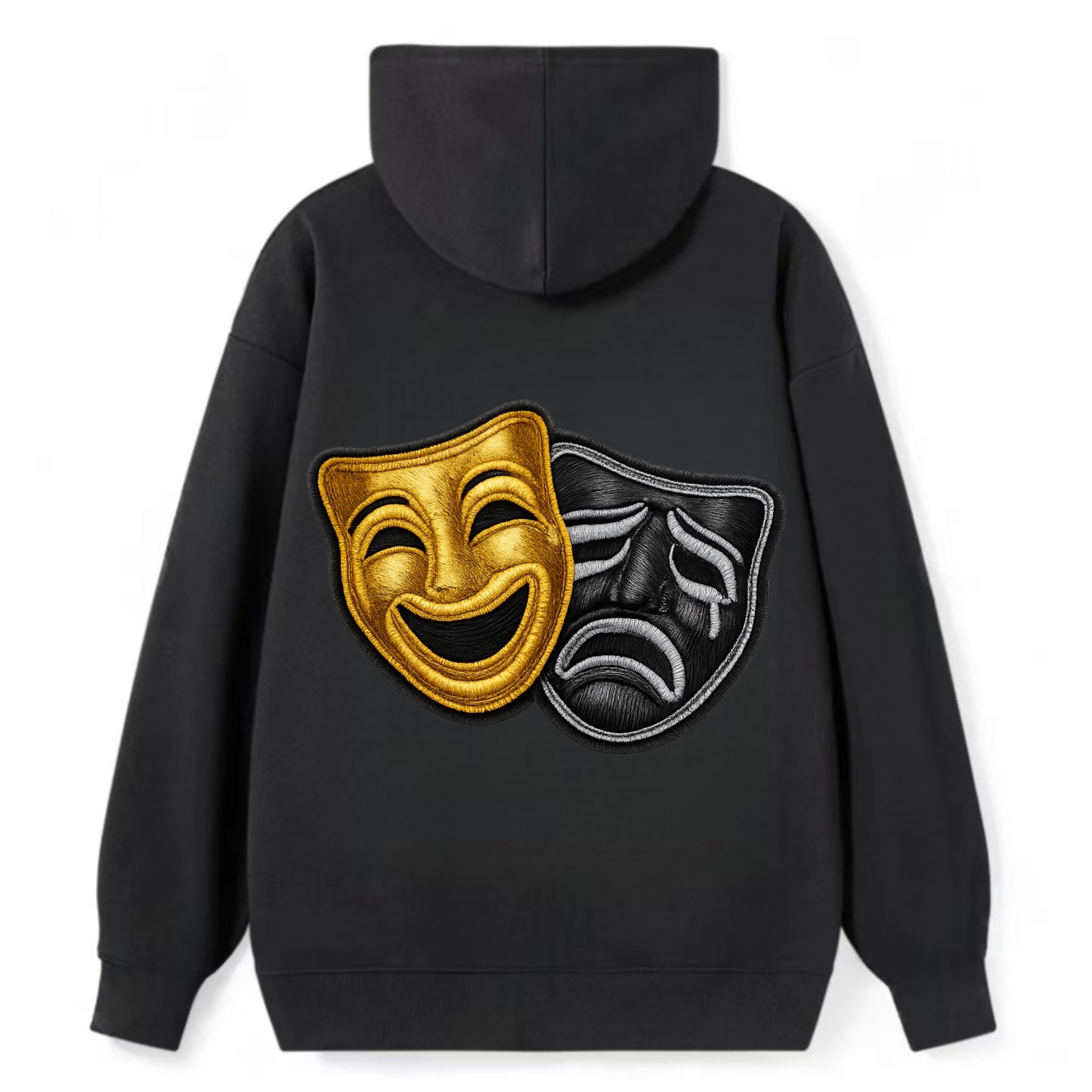 BROADWAY MASKS - comedy tragedy masks in gold and black , theater - Classic Pullover Hoodie - Black