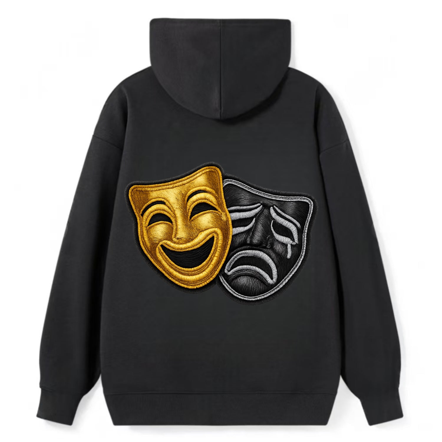 BROADWAY MASKS - comedy tragedy masks in gold and black , theater - Classic Pullover Hoodie - Black