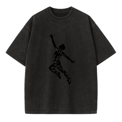 Modern dancer reaching skyward - Vintage T-shirt - Black
