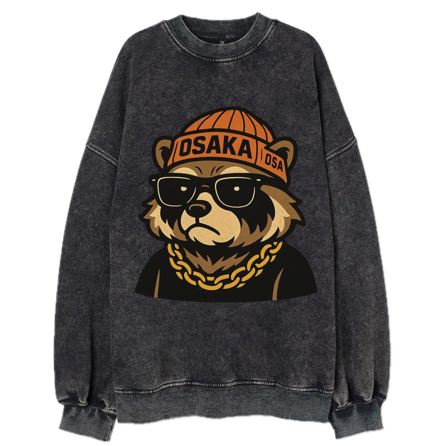 Osaka Tanuki - Vintage Sweatshirt - Black