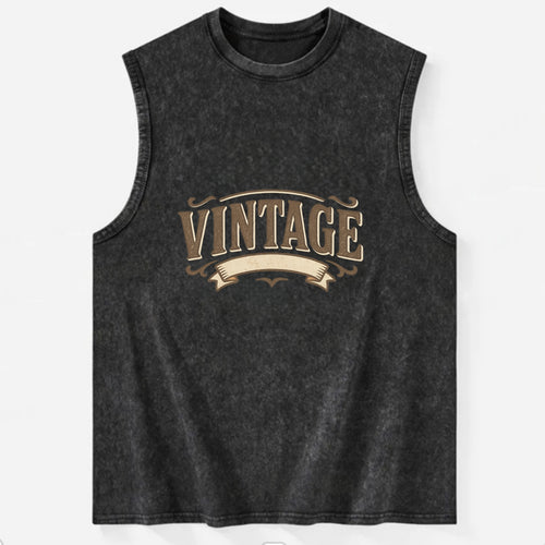 Bold typography design - CENTERED - aligned, focused, balanced within - Vintage Washed Tank