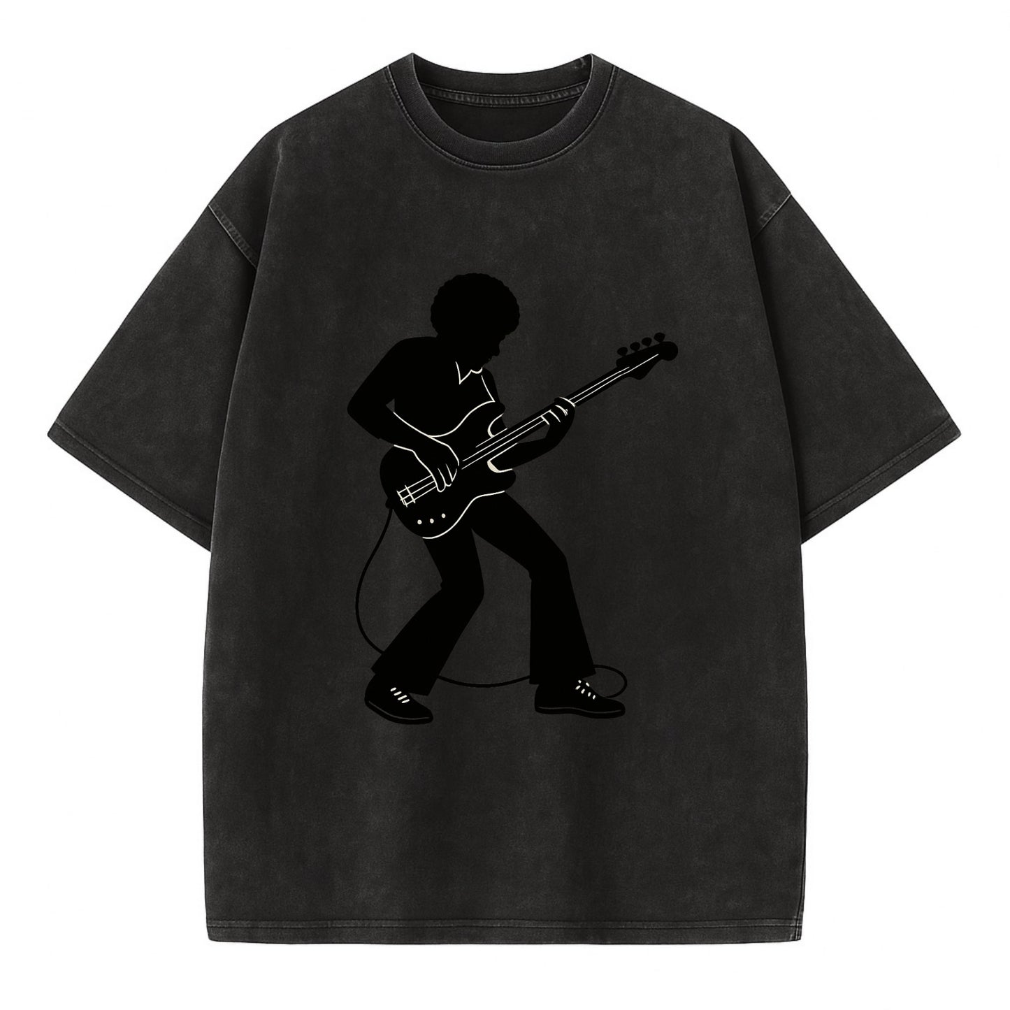 Bass guitarist slap technique - Vintage T-shirt - Black