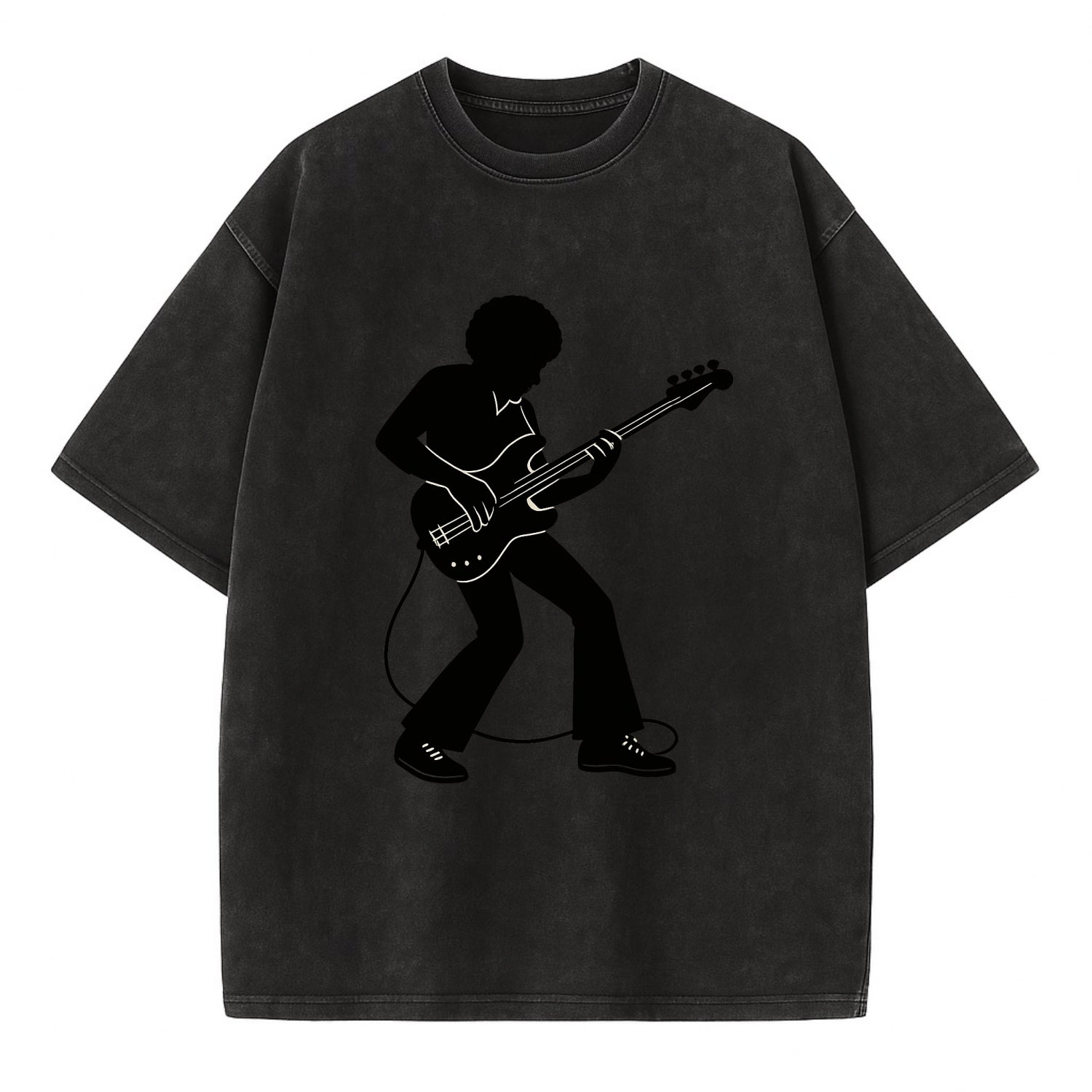 Bass guitarist slap technique - Vintage T-shirt - Black