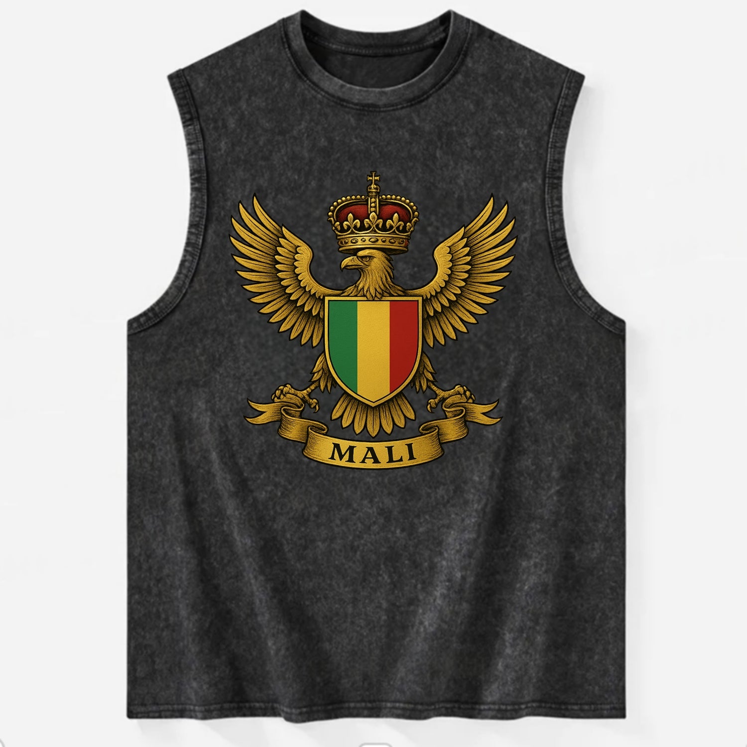 Mali Royal Logo  - Vintage Washed Tank - Black