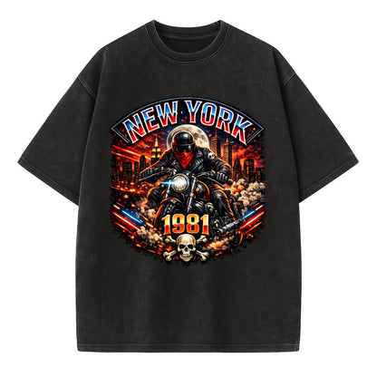 New York 1981 Biker - Vintage T-shirt - Black