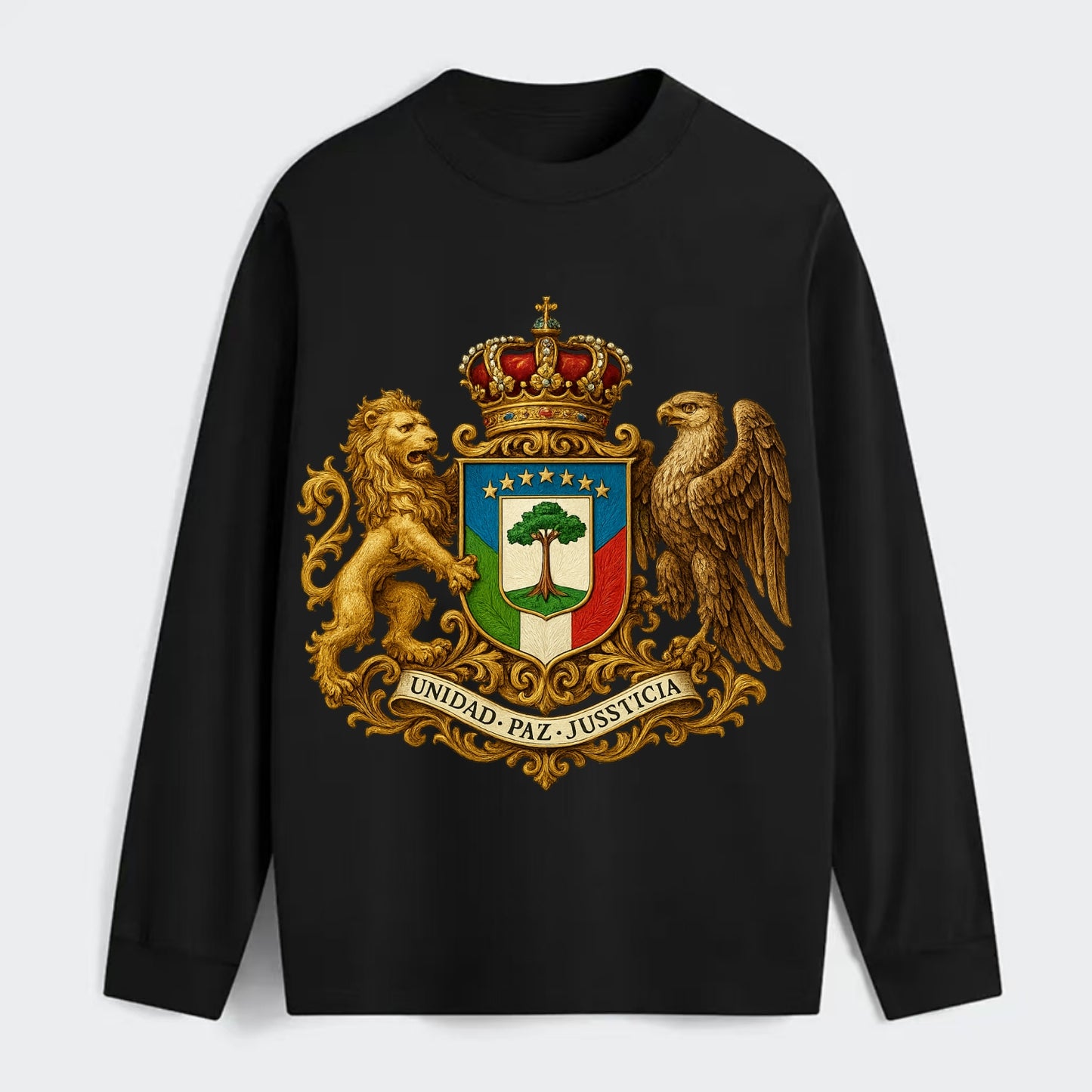 Equatorial Guinea Silk Cotton Tree Emblem - Classic Long Sleeve Shirt - Black