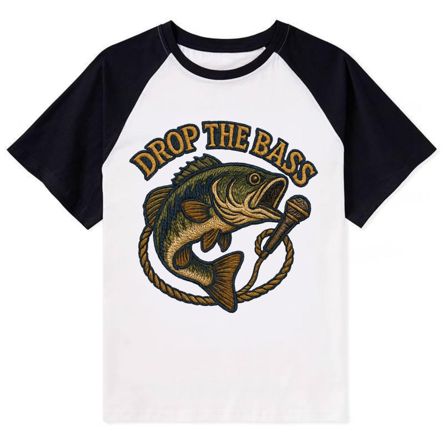Drop The Bass  - Contrast Raglan T-shirt - Black