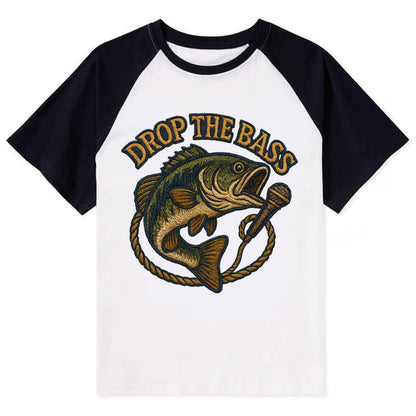 Drop The Bass  - Contrast Raglan T-shirt - Black