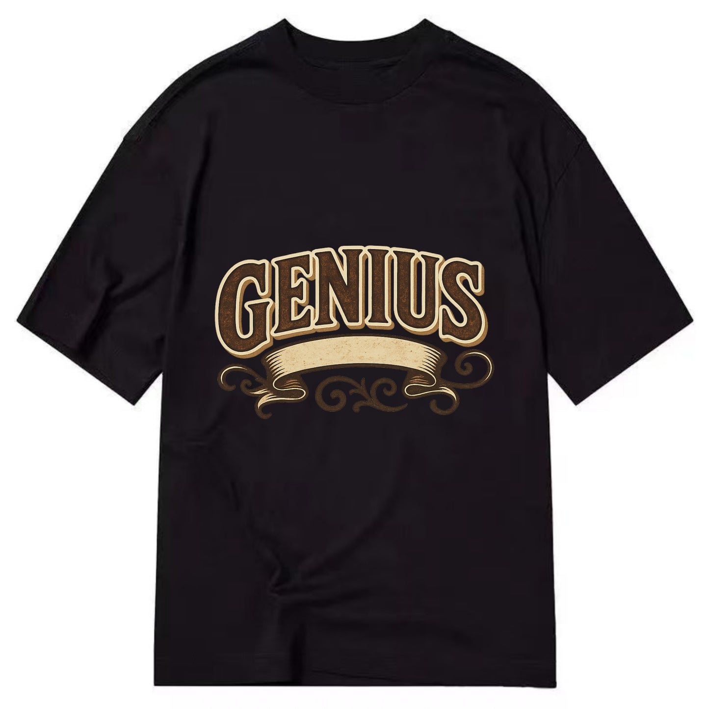 Bold typography design - "GENIUS" - exceptional intelligence, brilliance - Classic T-shirt - Black