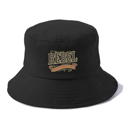 Bold typography design - "REBEL" - nonconformist, rule breaker, independent thinker - Bucket Hat - Black