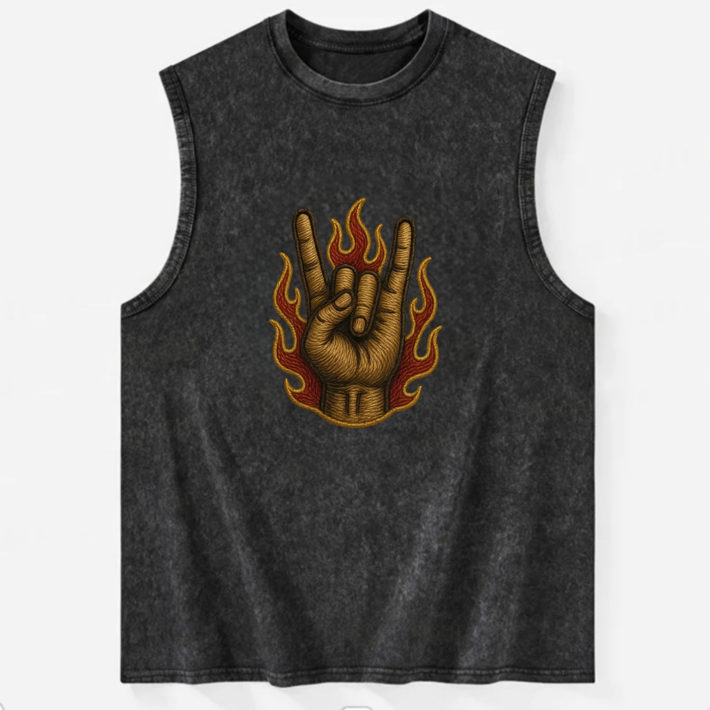 Devil Horns  - Vintage Washed Tank - Black