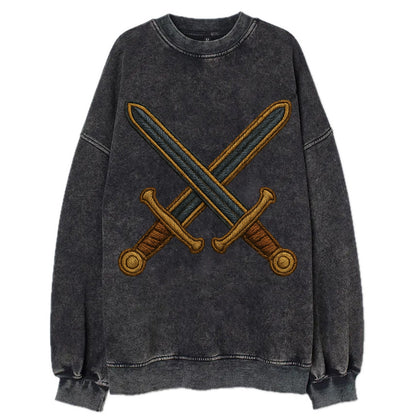 Crossed Swords  - Vintage Sweatshirt - Black