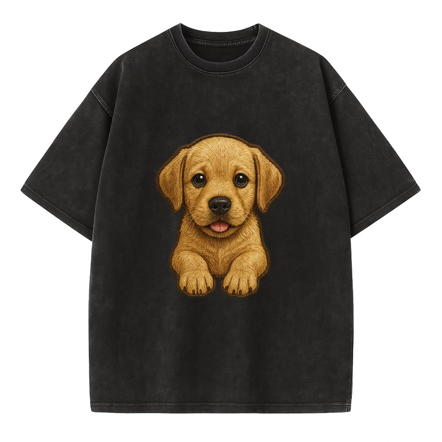 Baby Labrador Retriever Puppy - yellow/black/chocolate, soulful eyes, soft ears, - Vintage T-shirt - Black