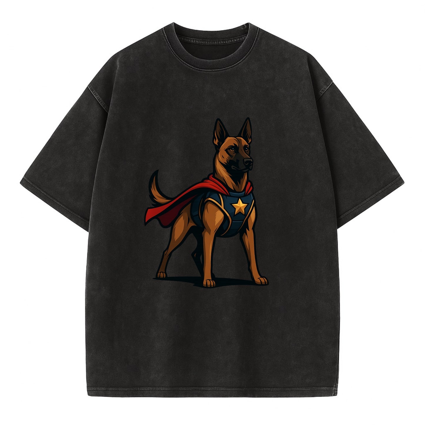 Belgian Malinois Guardian Hero  - Vintage T-shirt - Black