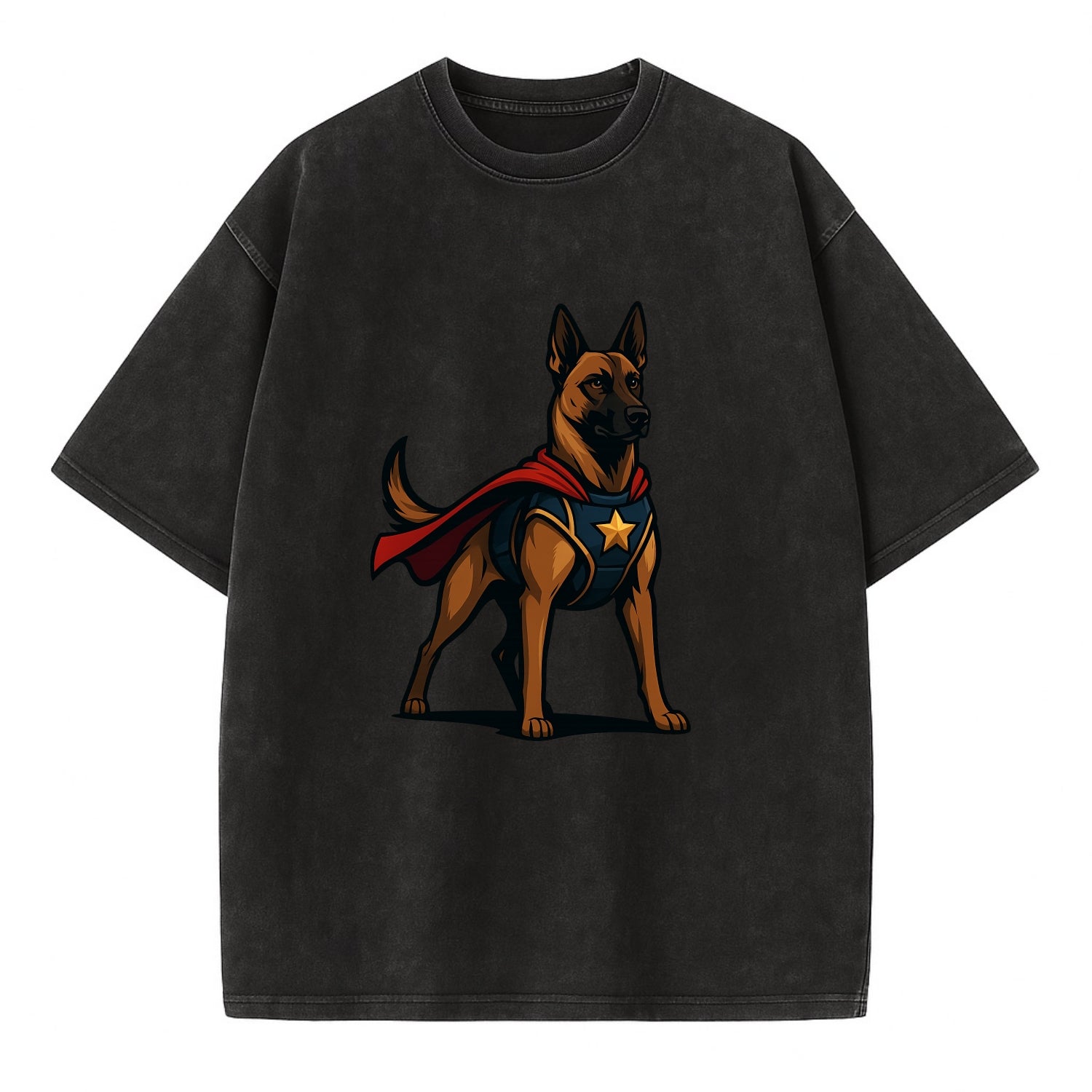 Belgian Malinois Guardian Hero  - Vintage T-shirt - Black