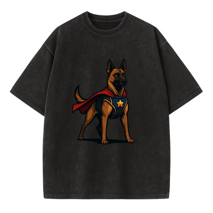 Belgian Malinois Guardian Hero  - Vintage T-shirt - Black