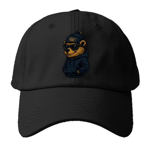 Berkeley Bear wearing Cal beanie with script patch - Baseball Cap For Big Heads