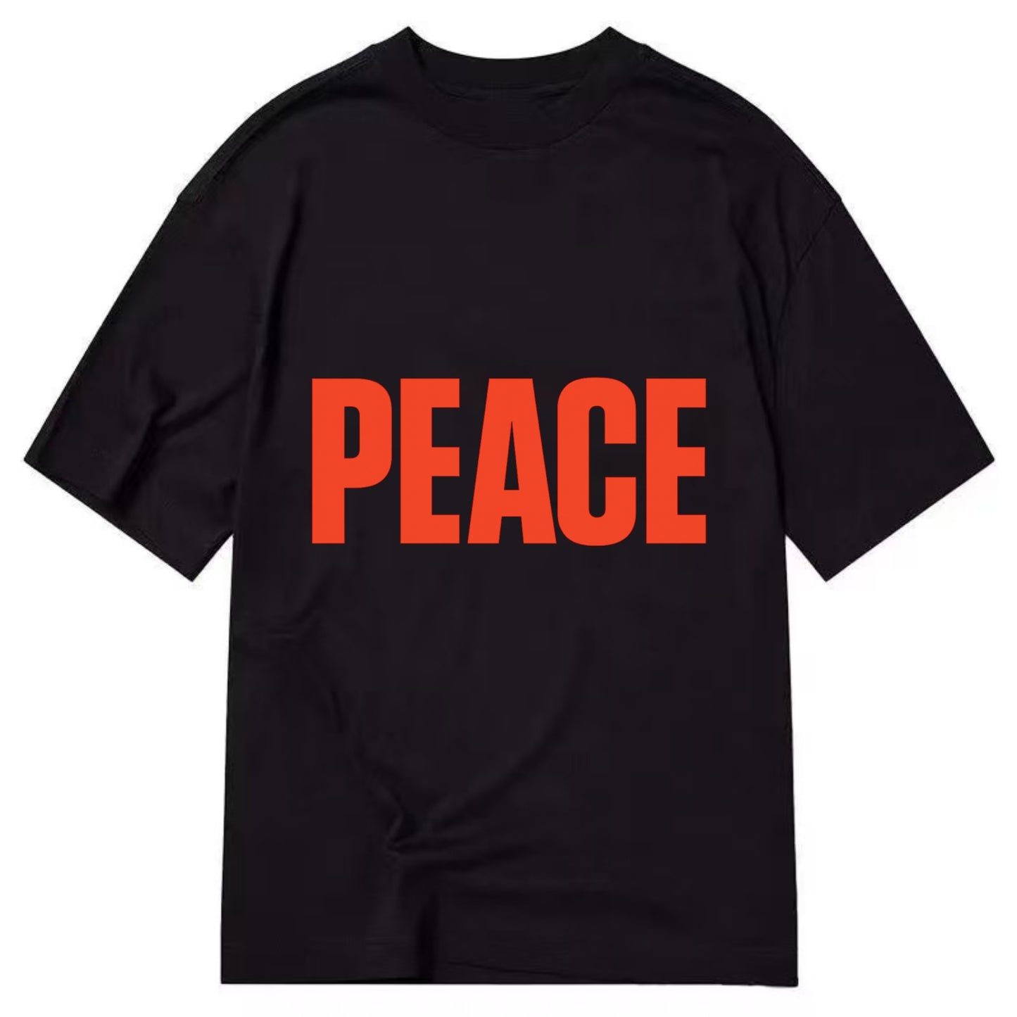 Bold typography design - "PEACE" - inner calm, tranquility, serenity - Classic T-shirt - Black