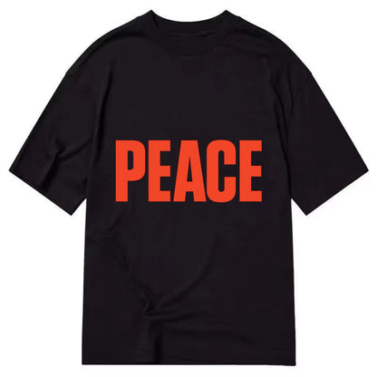 Bold typography design - "PEACE" - inner calm, tranquility, serenity - Classic T-shirt - Black