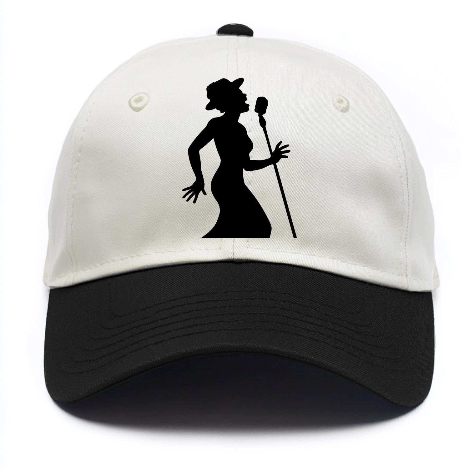 Jazz singer at vintage microphone - Two Tone Cap - Black