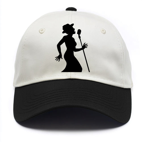 Jazz singer at vintage microphone - Two Tone Cap