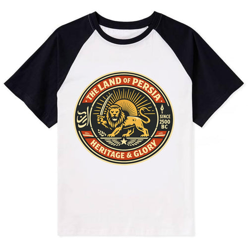 Iranian Heritage Emblem - Contrast Raglan T-shirt
