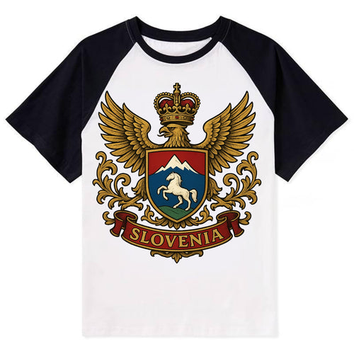 Slovenia Heritage Badge  - Contrast Raglan T-shirt