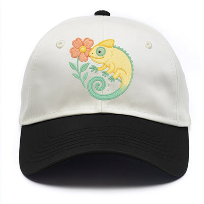 Yellow Chameleon - Two Tone Cap - Black