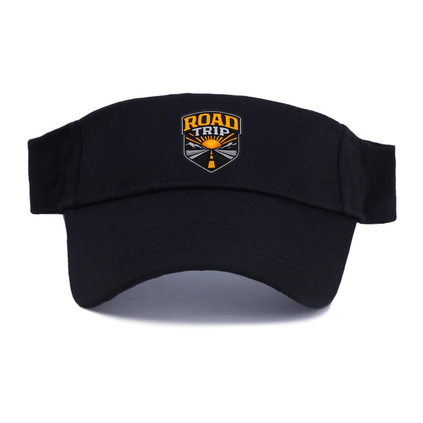 ROAD TRIP - highway and sun in orange and gray , open road - Visor - Black