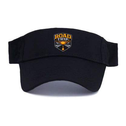 ROAD TRIP - highway and sun in orange and gray , open road - Visor - Black