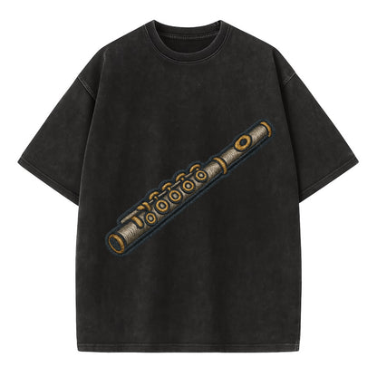 Flute  - Vintage T-shirt - Black