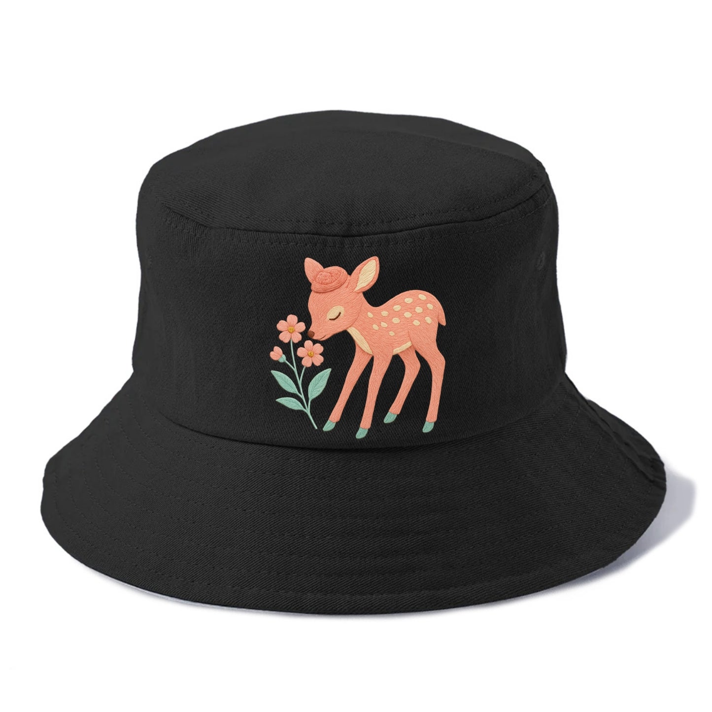 Coral Fawn - Bucket Hat - Black