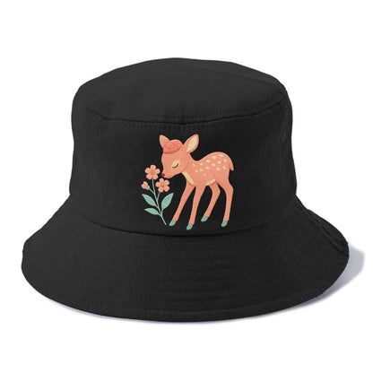Coral Fawn - Bucket Hat - Black