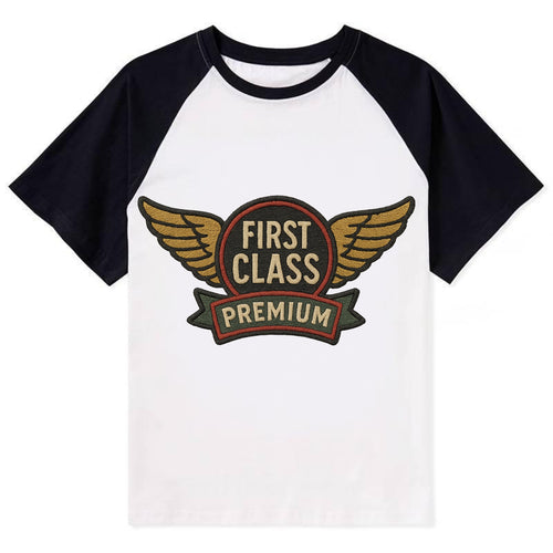 First Class Emblem  - Contrast Raglan T-shirt