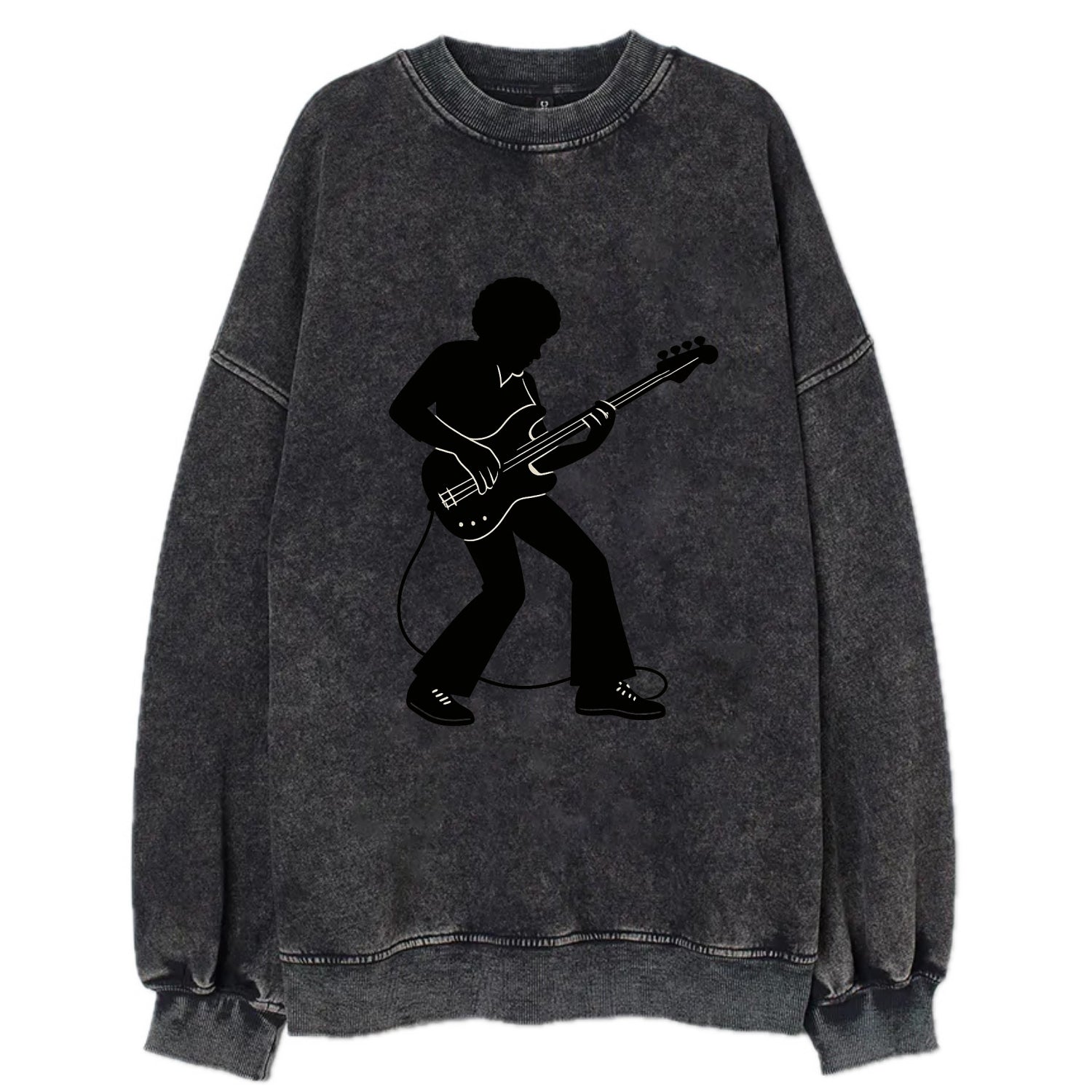 Bass guitarist slap technique - Vintage Sweatshirt - Black
