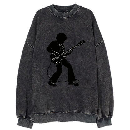Bass guitarist slap technique - Vintage Sweatshirt - Black