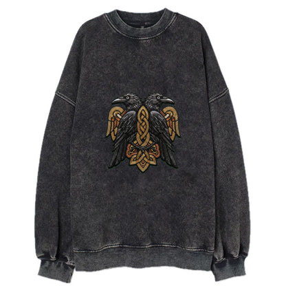 Odin's Ravens - Vintage Sweatshirt - Black