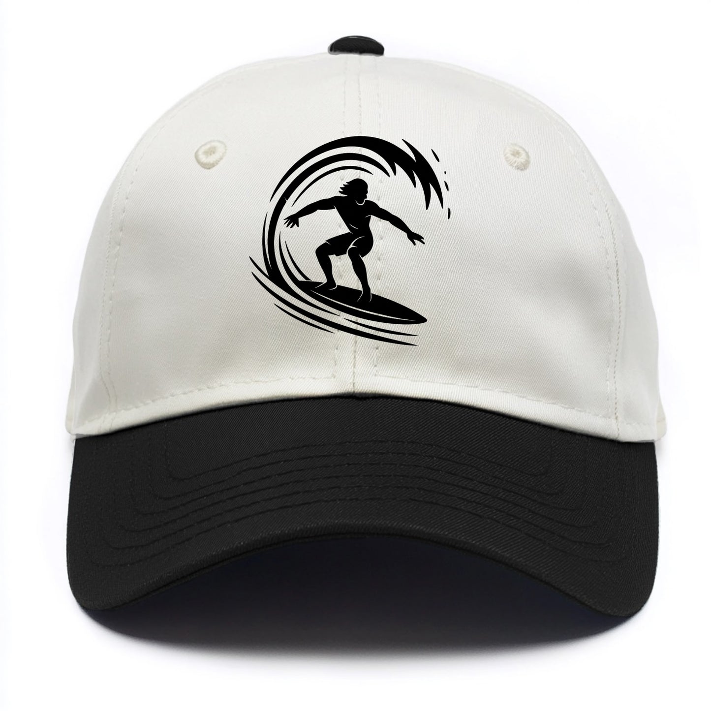 Hawaiian surfer riding big wave - Two Tone Cap - Black