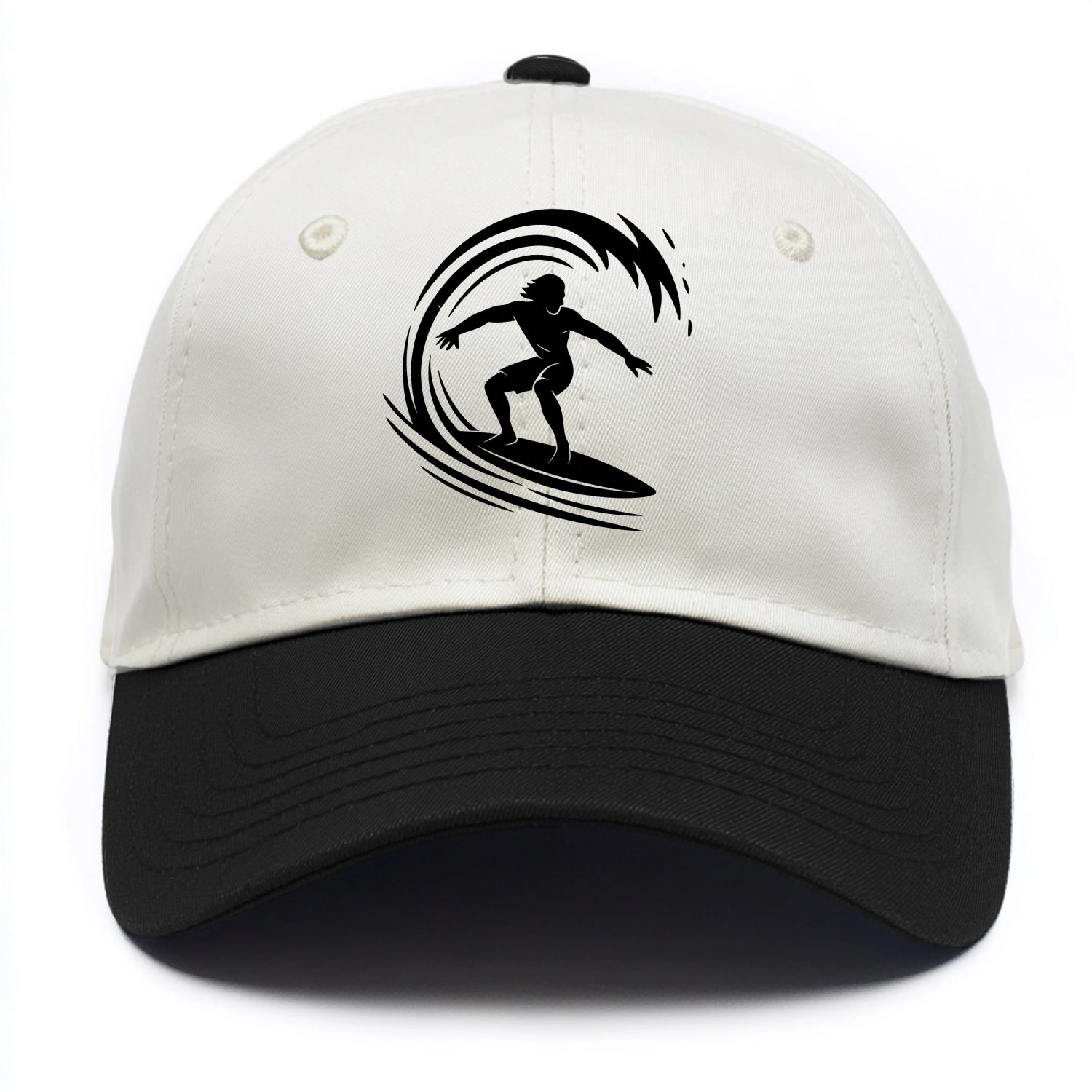 Hawaiian surfer riding big wave - Two Tone Cap - Black