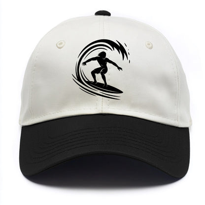 Hawaiian surfer riding big wave - Two Tone Cap - Black
