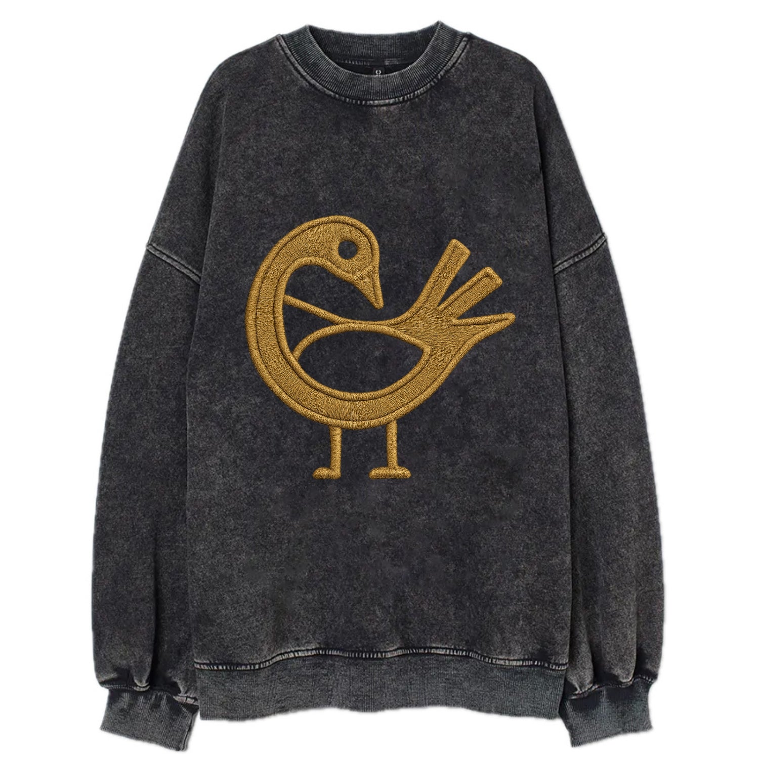 Adinkra Sankofa  - Vintage Sweatshirt - Black