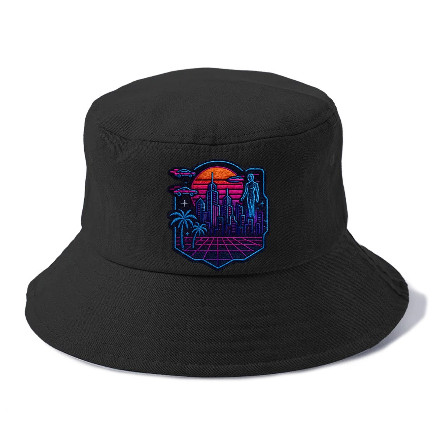 Cyberpunk City - Bucket Hat - Black