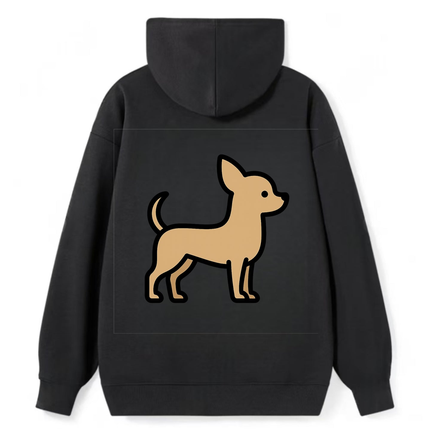 Chihuahua - Tan smooth coat flat side profile - Classic Pullover Hoodie - Black