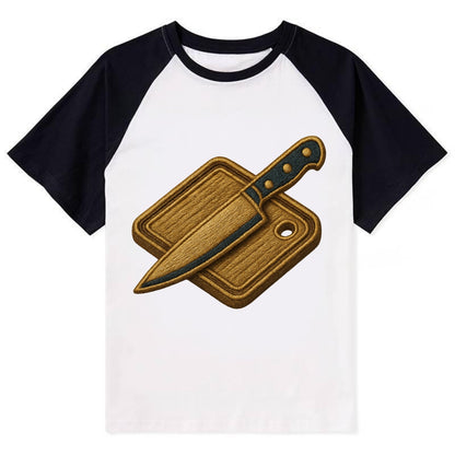 Chef knife with cutting board - culinary enthusiast - Contrast Raglan T-shirt - Black