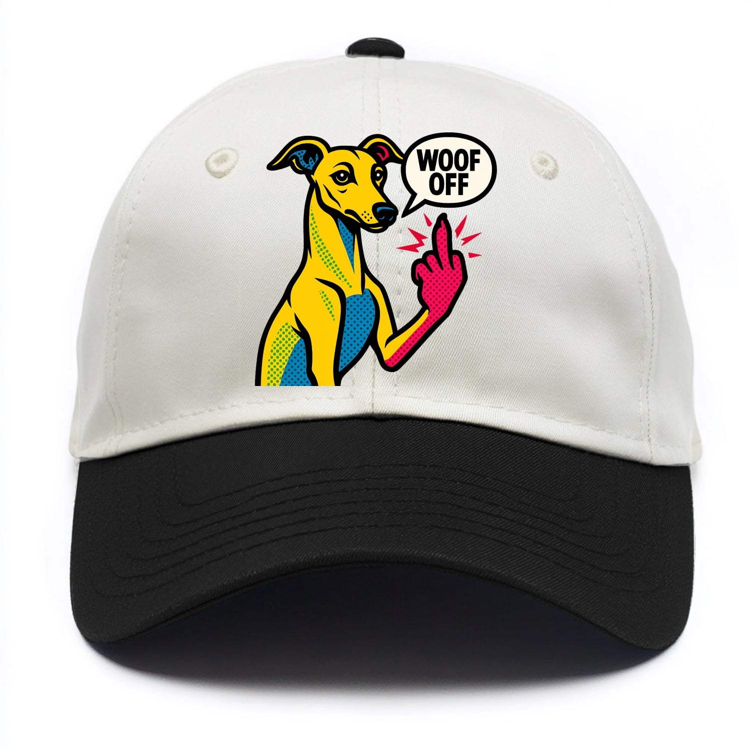Whippet sleek athletic greyhound-like, elegant long paw giving sass - Two Tone Cap - Black