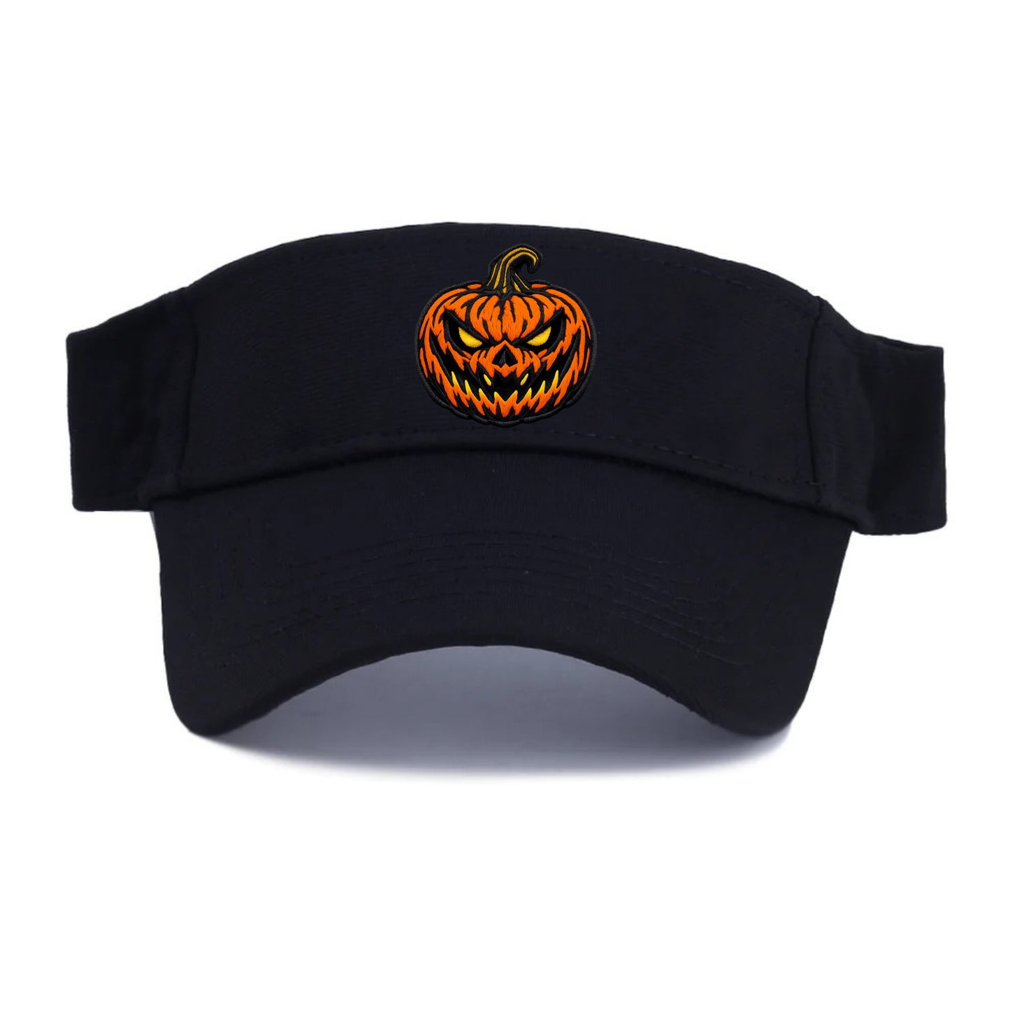 HALLOWEEN PUMPKIN - jack o lantern in orange and black , spooky - Visor - Black