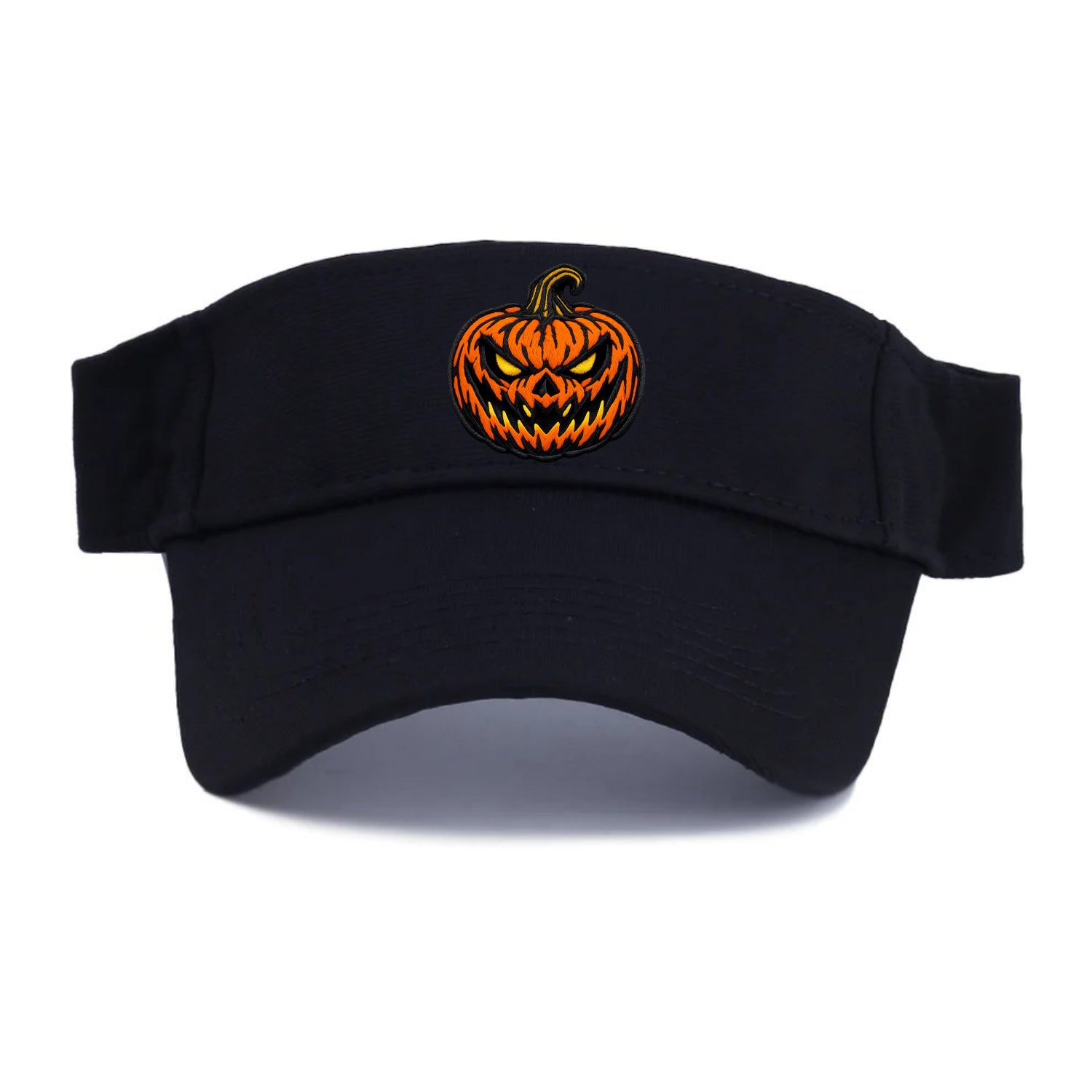HALLOWEEN PUMPKIN - jack o lantern in orange and black , spooky - Visor - Black