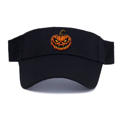 HALLOWEEN PUMPKIN - jack o lantern in orange and black , spooky - Visor - Black